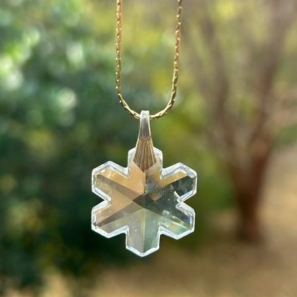 HOLIDAY🎄🎄NAPIER Gold Horn Brooch & Snowflake Crystal Pendant Necklace - Picture 2 of 8